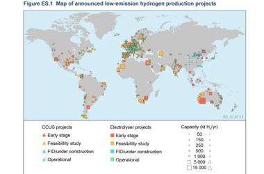 карта водородных проектов в мире